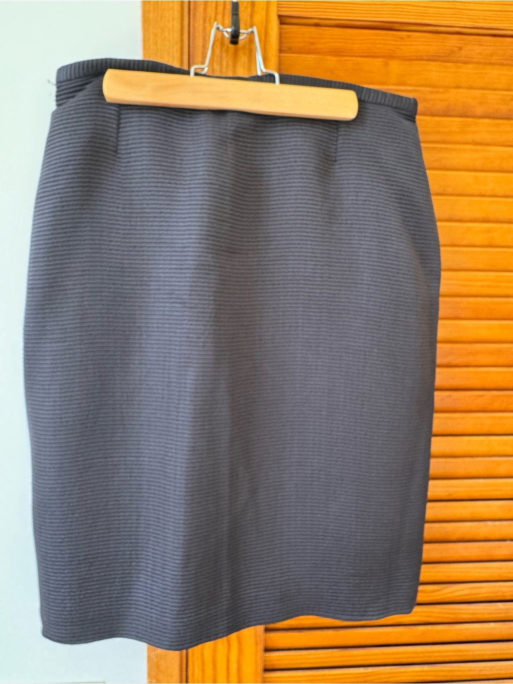 Armani Collezioni Charcoal Ribbed Pencil Skirt